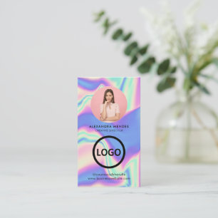 Holographic Company Logo QR Code Employee Photo Visitekaartje