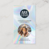 Holographic Company Logo QR Code Employee Photo Visitekaartje (Voorkant)