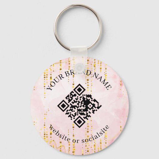 Holographic Custom Business QR Code Keychains Sleutelhanger (Voorkant)