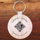 Holographic Custom Business QR Code Keychains Sleutelhanger (Voorkant)