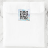 Holographic Custom Business QR Code Marketing Vierkante Sticker (Tas)