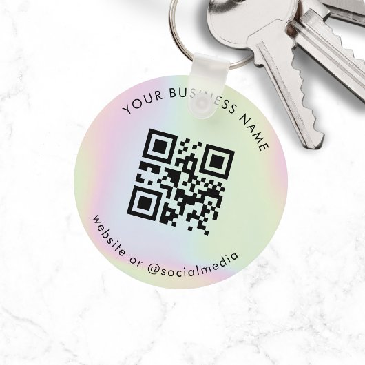 Holographic Custom Business Qr Code Scan Sleutelha Sleutelhanger