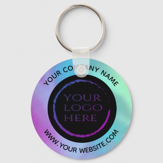 Holographic custom company logo sleutelhanger (Voorkant)