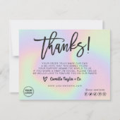 Holographic Custom Logo Package Insert & Customer Bedankkaart (Voorkant)