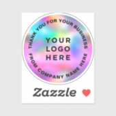 Holographic Cute Thank You Business Logo Vinyl Sticker (Vel)