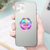 Holographic Cute Thank You Business Logo Vinyl Sticker (Telefoon)