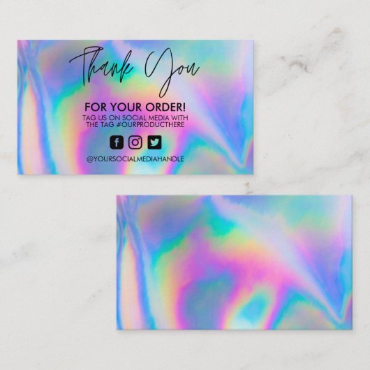 Holographic Dankje Trendy Salon Visitekaartje (Voorkant / Achterkant)