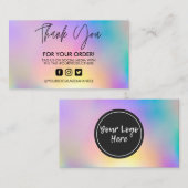 Holographic Dankuwel Visitekaartje Trendy Salon (Voorkant / Achterkant)