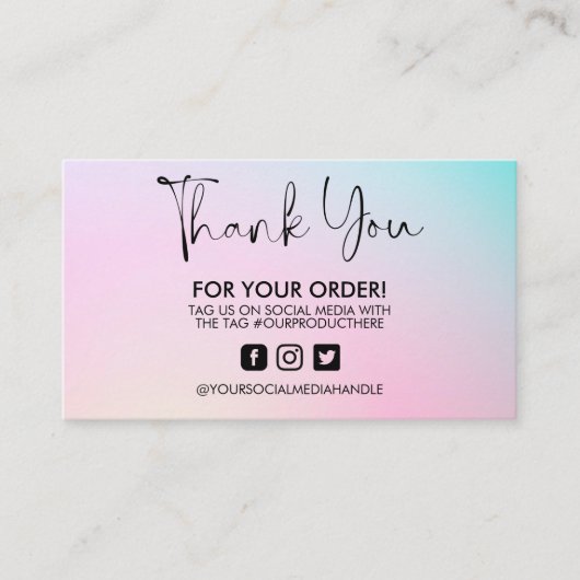 Holographic Dankuwel Visitekaartje Trendy Salon (Voorkant)