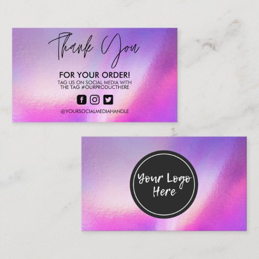 Holographic Dankuwel Visitekaartje Trendy Salon (Voorkant / Achterkant)