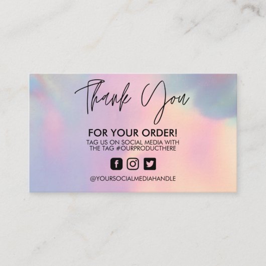 Holographic Dankuwel Visitekaartje Trendy Salon (Voorkant)