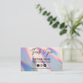 Holographic Dankuwel Visitekaartje Trendy Salon (Staand voorkant)