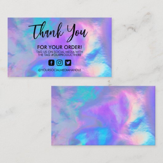 Holographic Dankuwel Visitekaartje Trendy Salon (Voorkant / Achterkant)