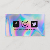 Holographic Drip Dankuwel Trendy Salon Visitekaartje (Achterkant)