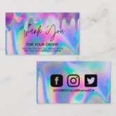 Holographic Drip Dankuwel Trendy Salon Visitekaartje (Voorkant / Achterkant)