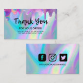 Holographic Drip Salon Hartelijk dank Visitekaartj Visitekaartje (Voorkant / Achterkant)