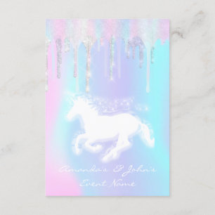 Holographic Drips Unicorn Party Sweet 16th Mermaid Kaart
