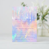 Holographic Drivers Unicorn Party Baby shower Kaart (Staand voorkant)