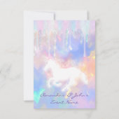 Holographic Drivers Unicorn Party Baby shower Kaart (Achterkant)