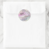 Holographic Drives glittery script soy candle labe Ronde Sticker (Tas)