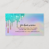 Holographic Driving Blauwgroen Makeup Hair Stylist Visitekaartje (Achterkant)