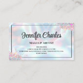 Holographic Elegant Glitter Makeup Artist Visitekaartje (Achterkant)