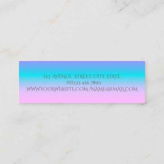 Holographic Elegant Instagram Social Mini Visitekaartje (Achterkant)