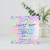 Holographic Elegant Rehearsal Dinner Invitation Kaart (Staand voorkant)