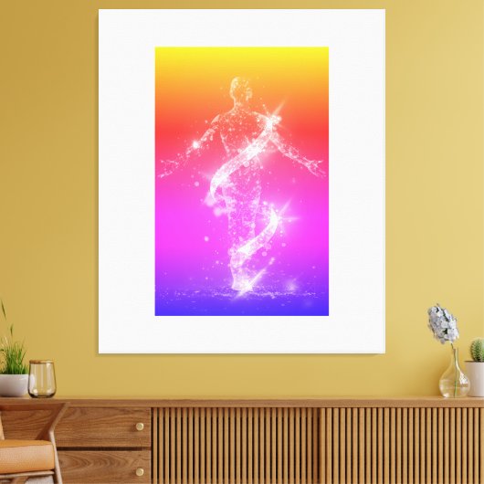 Holographic Energy Dancer Canvas Afdruk (Insitu (Woonkamer))