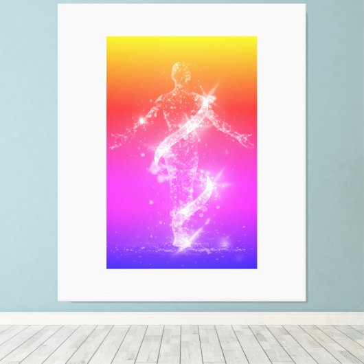 Holographic Energy Dancer Canvas Afdruk (Insitu (Houten vloer))