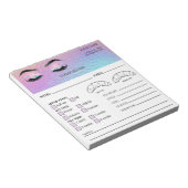 Holographic Eyelash Client Record Form Notitieblok (Schuin)