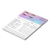 Holographic Eyelash Client Record Form Notitieblok (Linkerzijde)