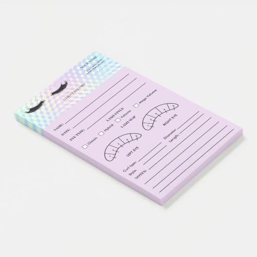 Holographic  Eyelash Client Record Form Post-it® Notes (Schuin)
