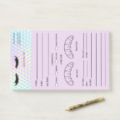 Holographic  Eyelash Client Record Form Post-it® Notes (Op bureau)