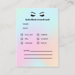 Holographic Eyelash Extension Client Consultation Visitekaartje