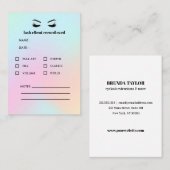 Holographic Eyelash Extension Client Consultation Visitekaartje (Voorkant / Achterkant)