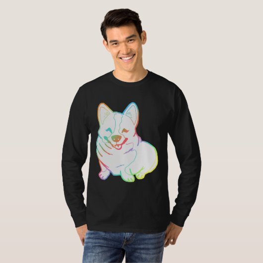 Holographic Fat Corgi Magnet T-shirt (Voorkant volledig)