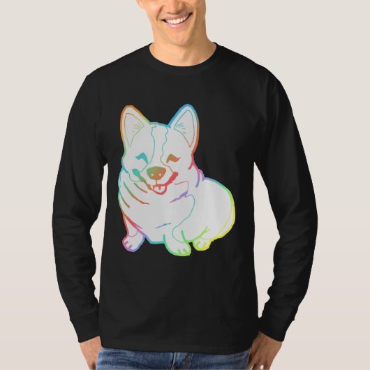 Holographic Fat Corgi Magnet T-shirt (Voorkant)
