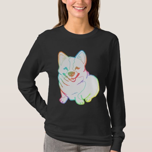 Holographic Fat Corgi Magnet T-shirt (Voorkant)