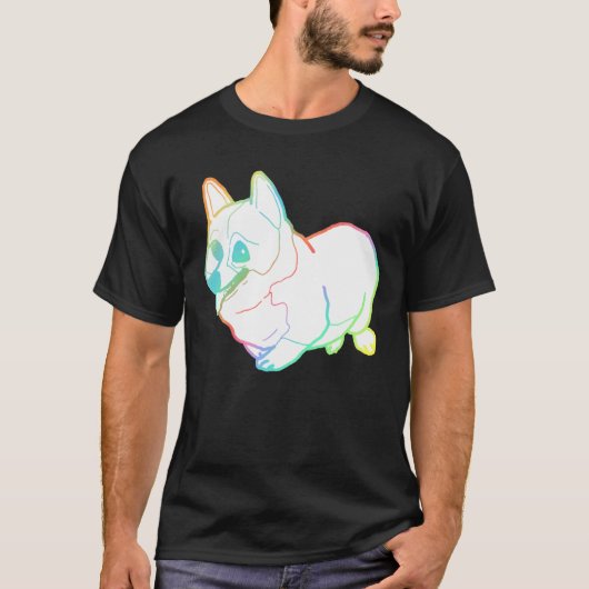 Holographic Fat Corgi Magnet T-shirt (Voorkant)