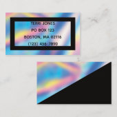 Holographic Foil Black Cute Young Professional Visitekaartje (Voorkant / Achterkant)