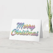 Holographic Foil Script Merry Christmas Feestdagen Kaart (Voorkant)