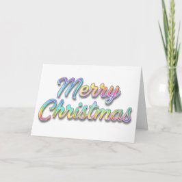 Holographic Foil Script Merry Christmas Feestdagen Kaart