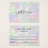 Holographic Girly Trendy Business Gift Certificate Visitekaartje (Voorkant /achterkant)