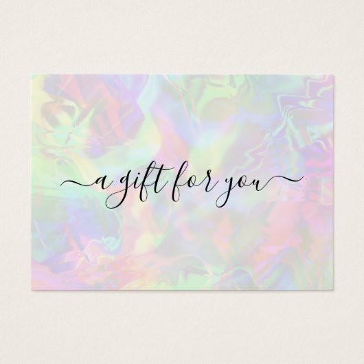 Holographic Girly Trendy Business Gift Certificate Visitekaartje (Voorkant)