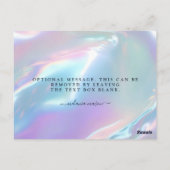 Holographic Glam Elegant Iridescent Thank You Briefkaart (Achterkant)
