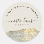 Holographic Glam Glitter Business Hartelijk dank Ronde Sticker (Voorkant)