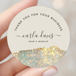 Holographic Glam Glitter Business Hartelijk dank Ronde Sticker