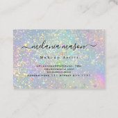 Holographic Glam Glitter Elegant Sparkles Beauty Afsprakenkaartje (Achterkant)