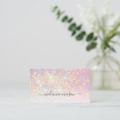 Holographic Glam Glitter Elegant Sparkles Girly Visitekaartje (Staand voorkant)